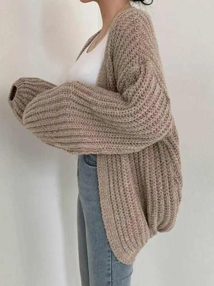 Cardigan femme vintage manches lanternes style Y2K Harajuku streetwear