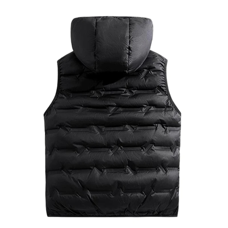 Doudoune sans manches homme imperméable avec capuche amovible, coupe vent et légère