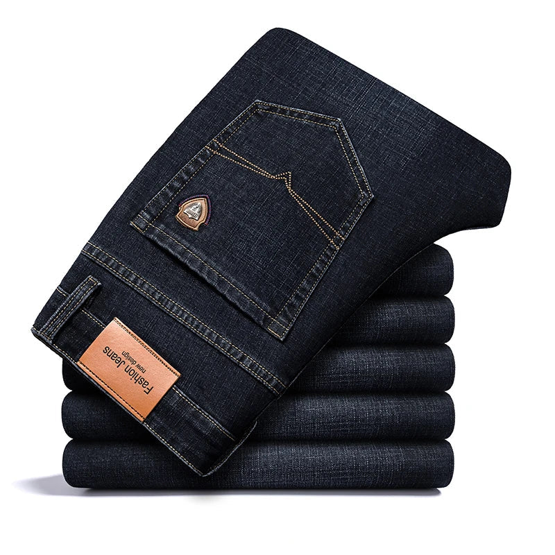 Jean Classique Homme | Coupe Droite, Stretch | Bleu Noir