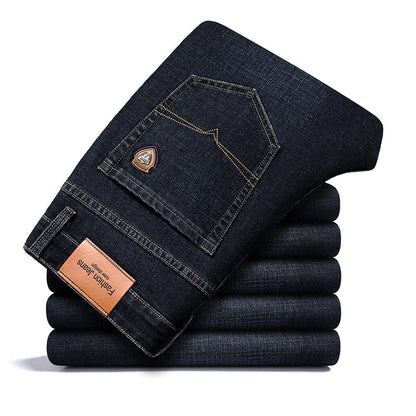 Jean Classique Homme | Coupe Droite, Stretch | Bleu Noir