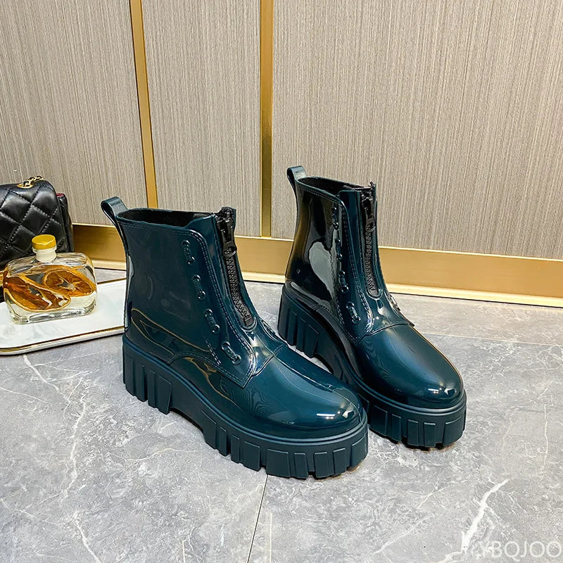 Bottes de pluie femme | Imperméables, semelle antidérapante, talon compensé
