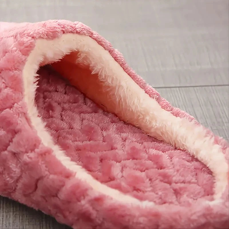 Chaussons femme moelleux antidérapants intérieur automne hiver