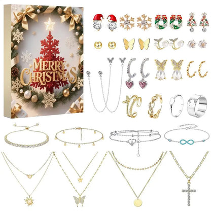 Calendrier de l'avent bijoux femme 25 jours coffret cadeau Noël