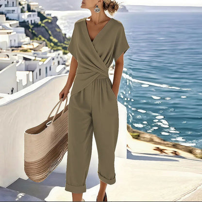 Ensemble deux pièces | Haut portefeuille et pantalon | Coupe décontractée