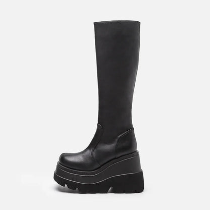 Bottes Femme Hiver | Talon Haut, Semelle Épaisse, Style Gothique