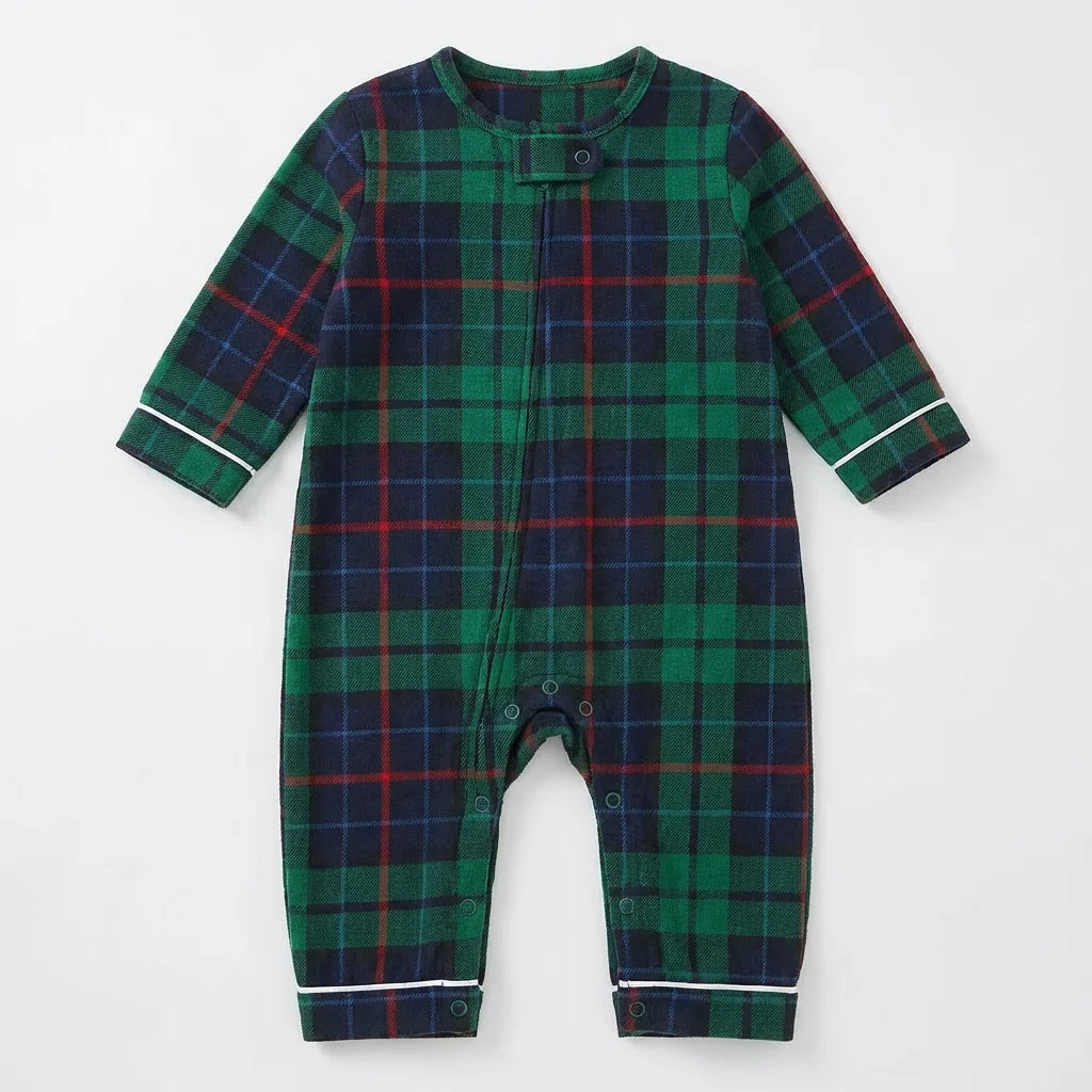 Pyjama Noël famille assorti carreaux 2 pièces adultes et enfants