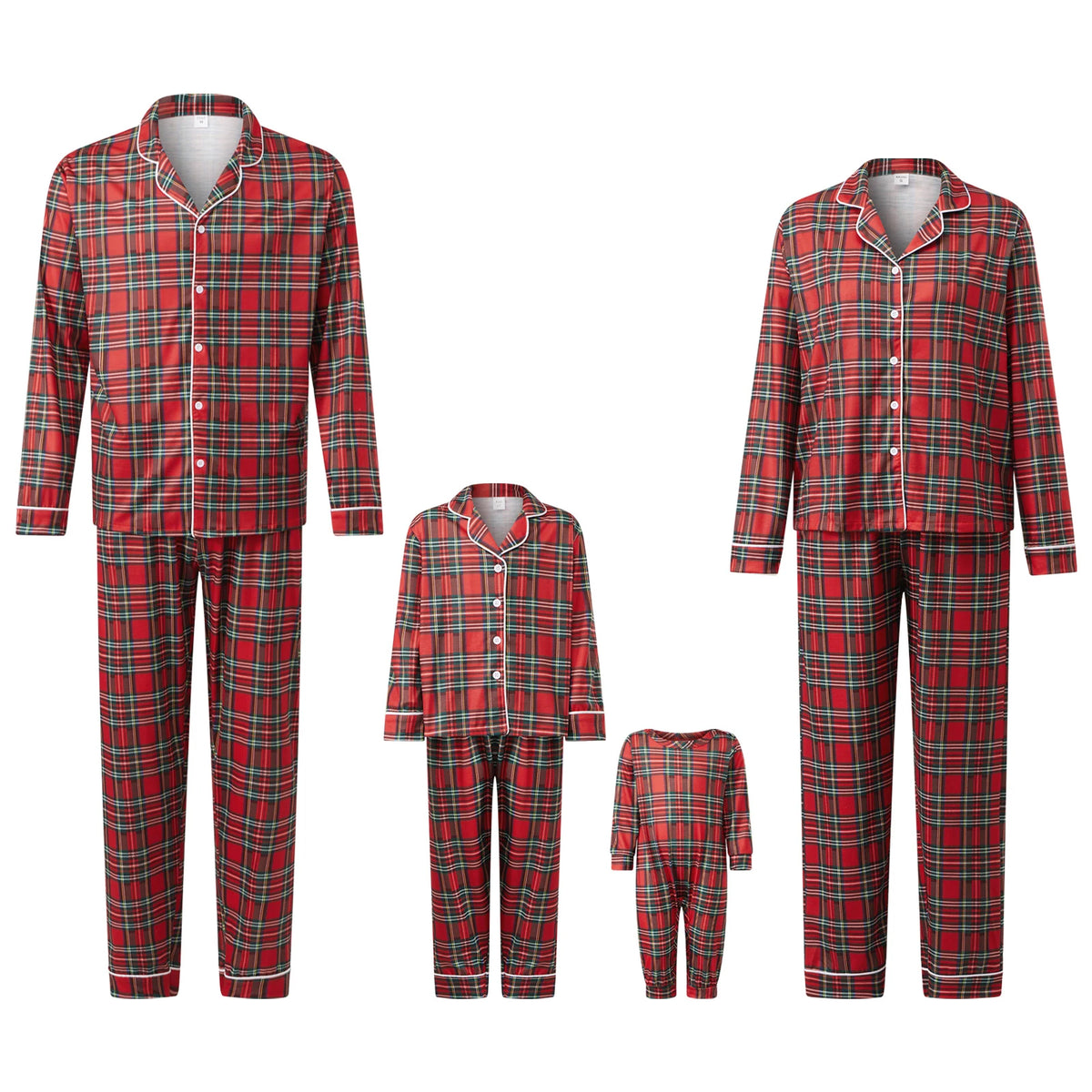 Pyjama Noël famille assorti carreaux rouge adulte enfant bébé