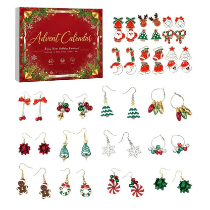 Calendrier de l avent bijoux boucles d oreilles femme Noël 24 jours