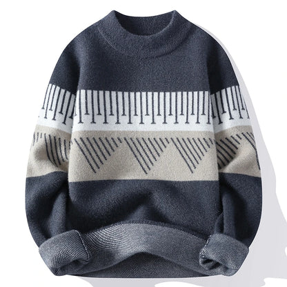 Pull de Noël homme col rond chaud automne hiver coupe décontractée