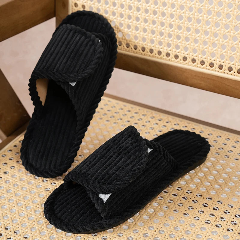 Pantoufles femme talon plat | Cordon ouvert, légères, antidérapantes