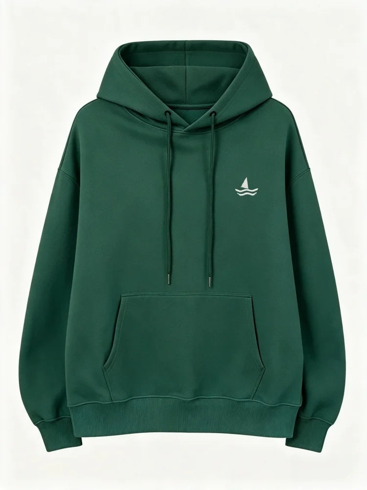 Sweat à capuche oversize brodé unisexe manches longues motif animal