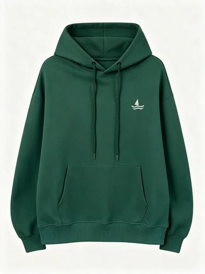 Sweat à capuche oversize brodé unisexe manches longues motif animal