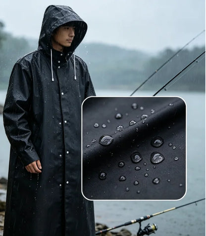 Imperméable femme long capuche unisexe homme noir grande taille