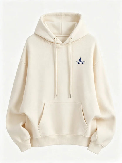 Sweat à capuche oversize brodé unisexe manches longues motif animal