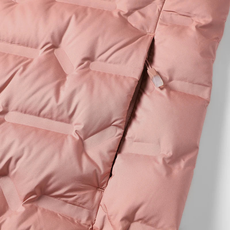 Doudoune légère femme hiver en duvet d'oie blanc, coupe vent et isolante