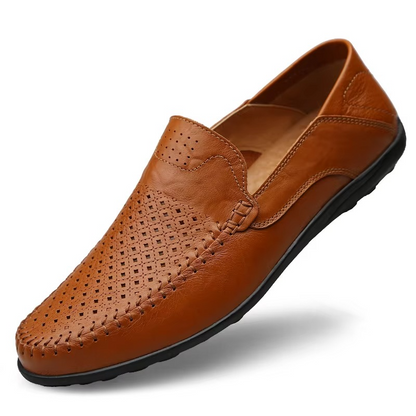 Mocassins cuir véritable homme slip-on style italien respirant