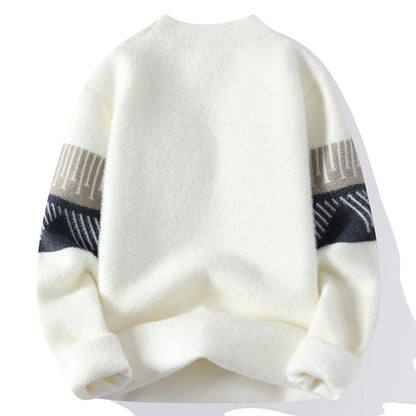 Pull de Noël homme col rond chaud automne hiver coupe décontractée