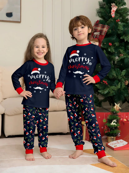 Pyjama Noël famille ensemble 2 pièces assorti parent enfant motif imprimé