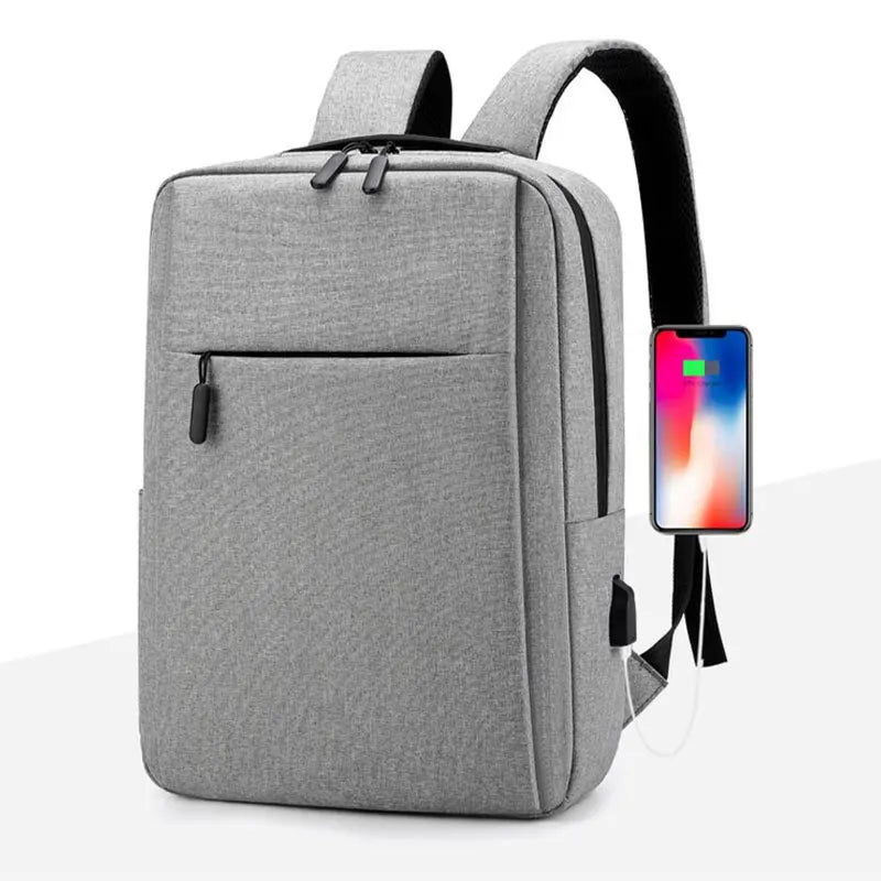Sac à dos ordinateur imperméable USB avec port de charge, design unisexe