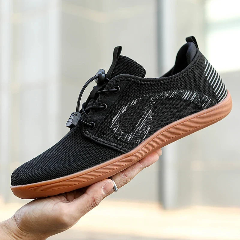Baskets homme maille respirante sans lacets, semelle coussinée légère
