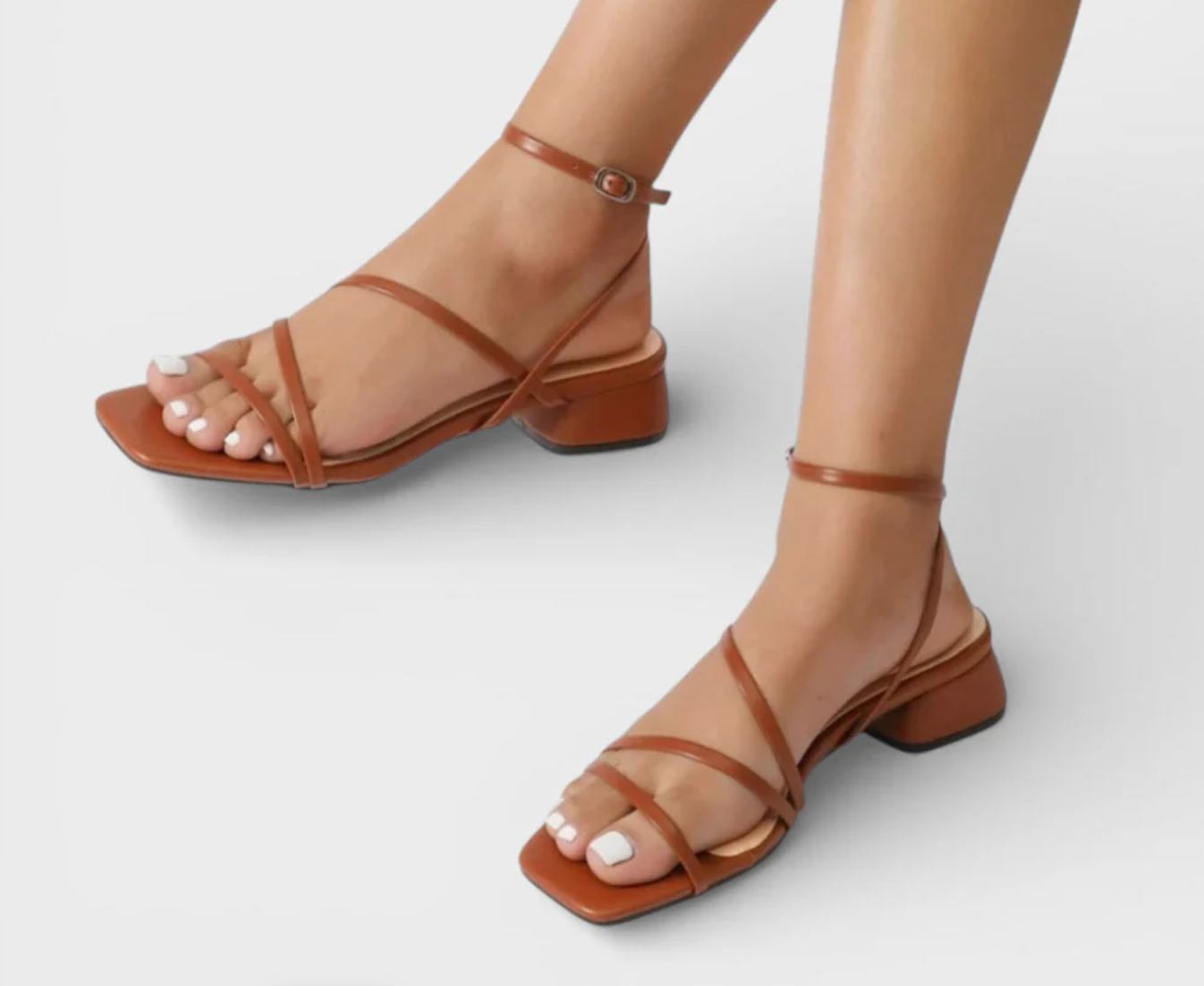 Sandales à Talons Carrés | Lanières Fines, Bride Cheville | Élégant
