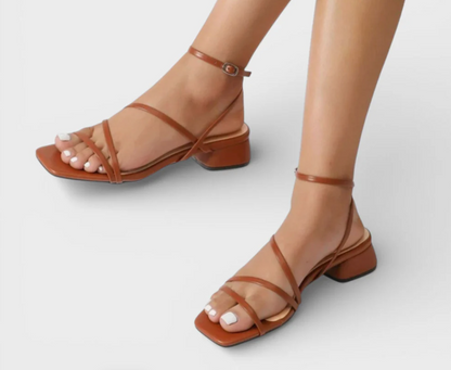 Sandales à Talons Carrés | Lanières Fines, Bride Cheville | Élégant