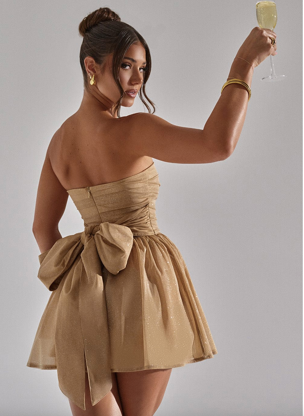 Robe sans bretelles à paillettes - Bal de fin d'études - Chic