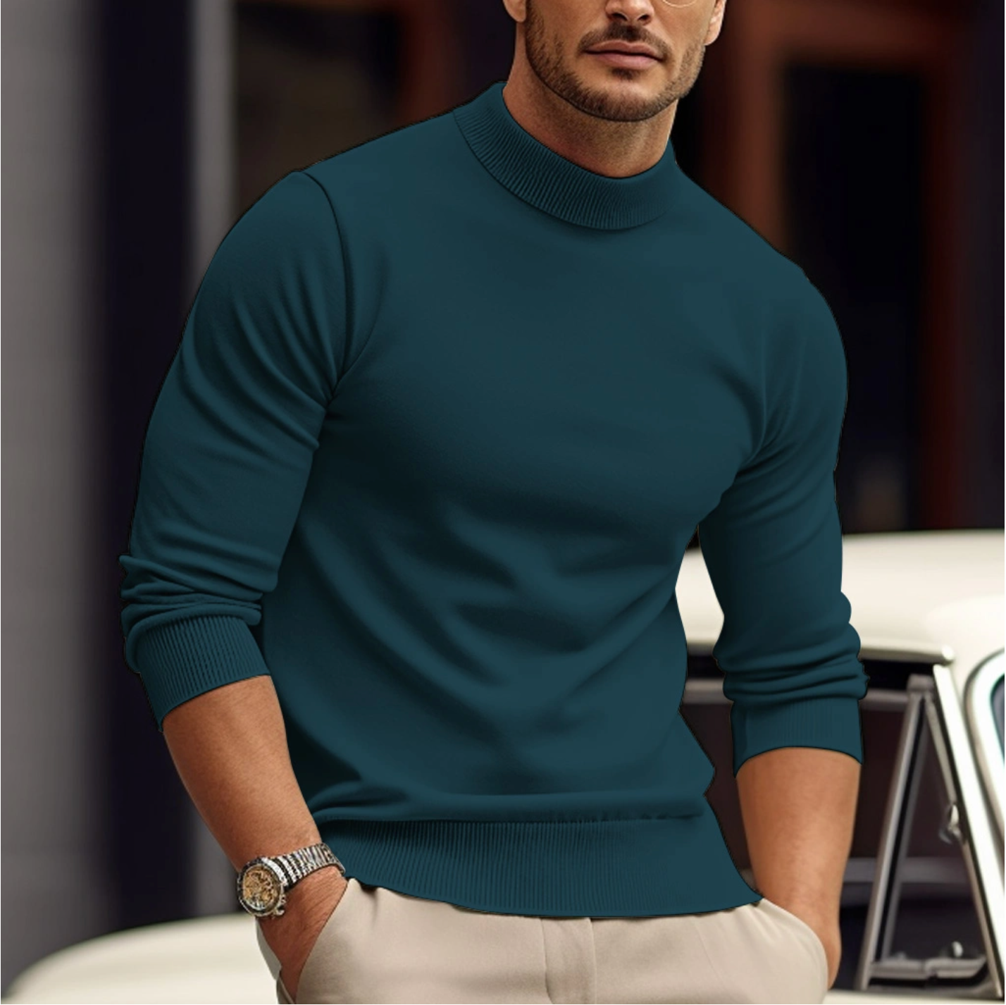 Pull homme tricot chaud style décontracté confortable