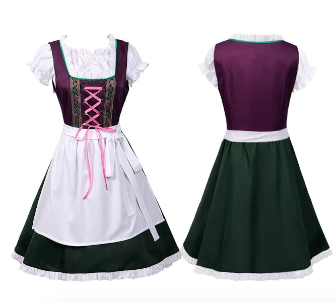 Robe Dirndl Femme - Matériau Respirant - Style Traditionnel Oktoberfest
