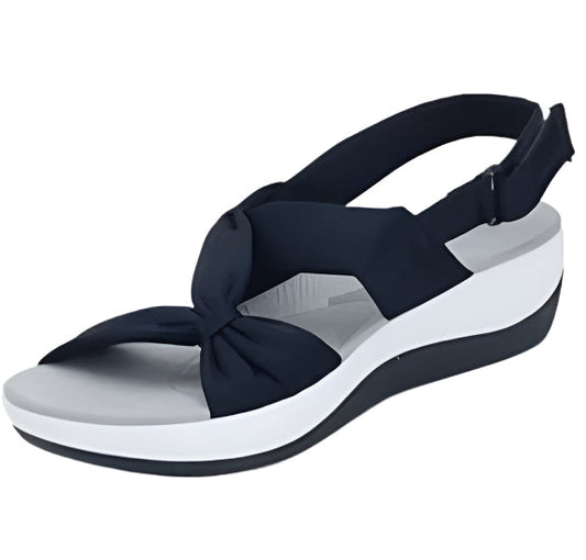 Valeriia - Compensées à bride avec détails de nœud pour un chic sans effort-Sandales-PARIS FEMME