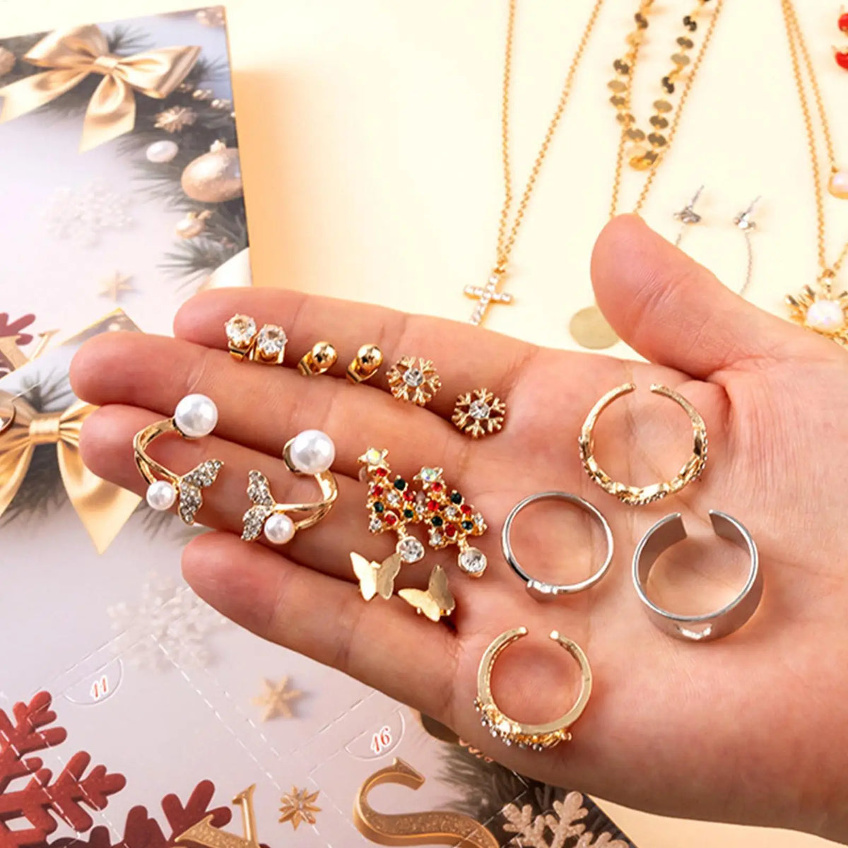 Calendrier de l'avent bijoux femme 25 jours coffret cadeau Noël