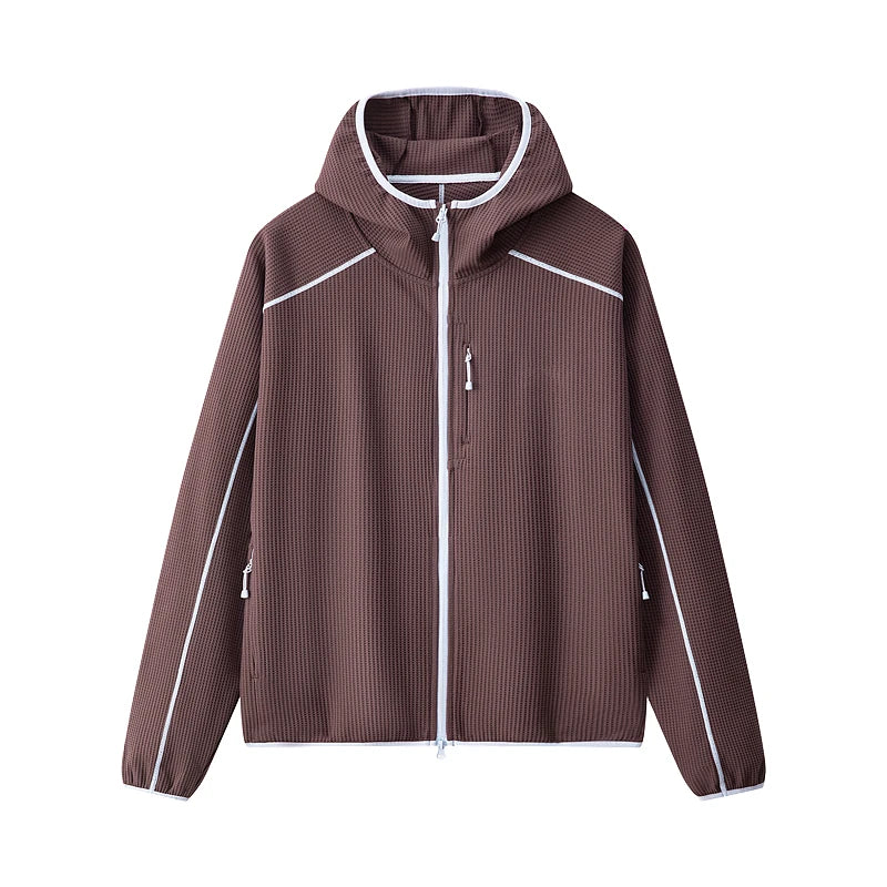 Veste softshell col montant zippée gauffrée homme femme printemps automne