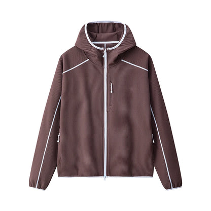 Veste softshell col montant zippée gauffrée homme femme printemps automne