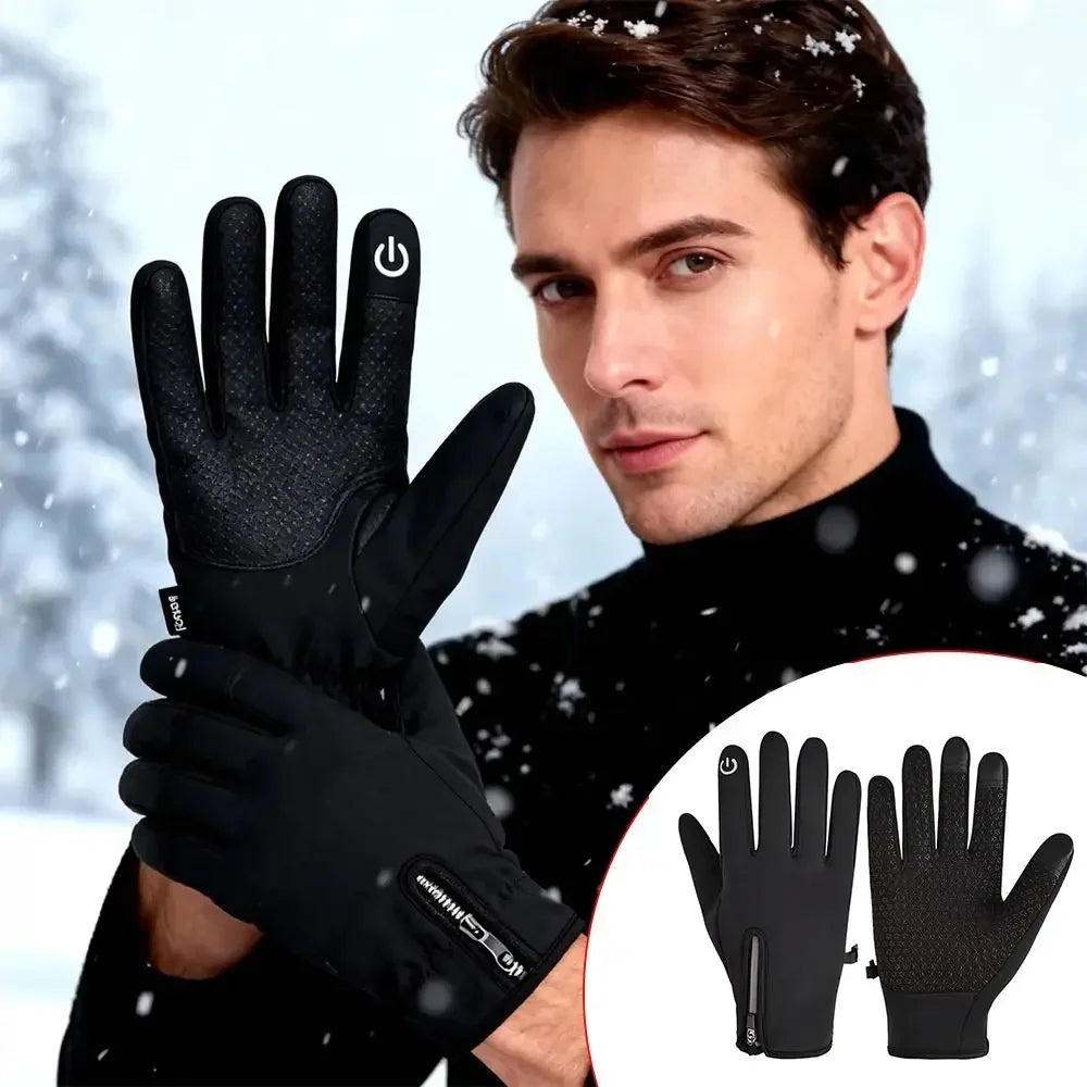 Gants chauffants batterie rechargeable homme en cuir tactiles