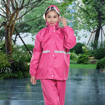 Veste de pluie femme avec pantalon, ensemble imperméable réfléchissant