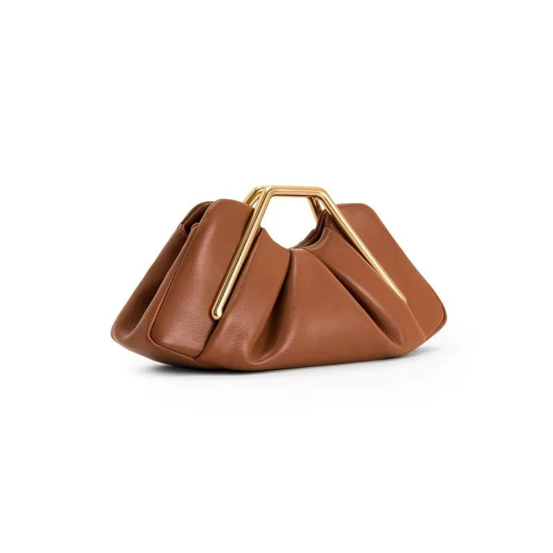 Pochette Femme | Silhouette Pliée, Poignée Doré