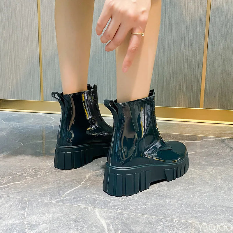 Bottes de pluie femme | Imperméables, semelle antidérapante, talon compensé