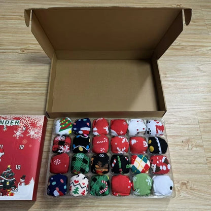 Calendrier de l Avent Chaussettes 24 Paires Noël Longues Courtes