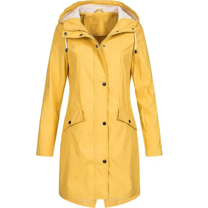 Coupe vent femme | Manteau mi-longue zippé uni automne hiver