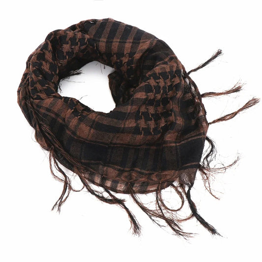 Écharpe homme femme shemagh tactique motif carreaux 100x100 cm