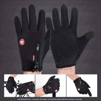 Gants chauffants électriques tactiles hiver avec doublure polaire et grip silicone
