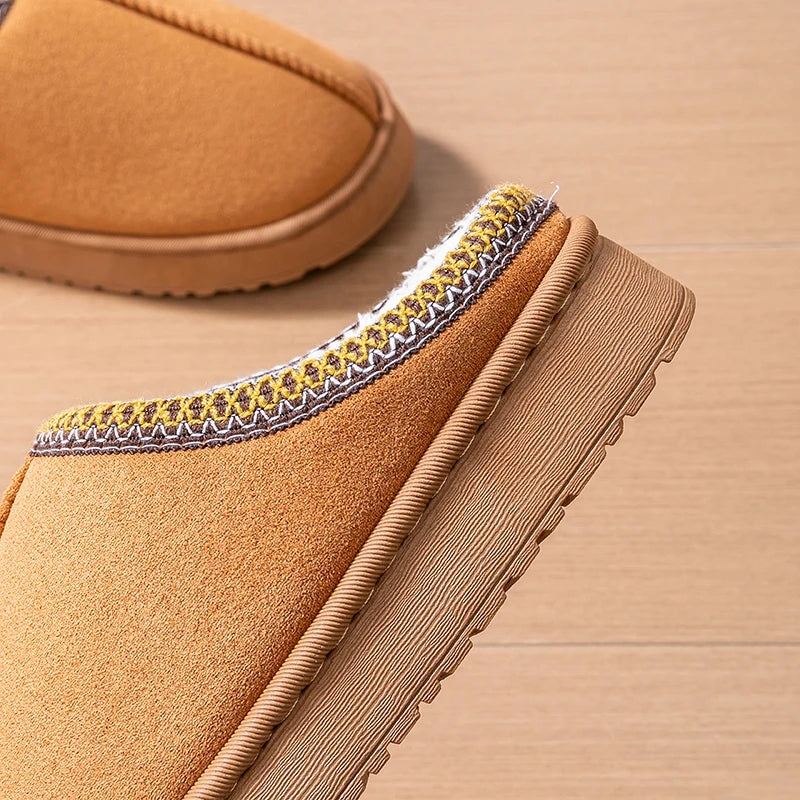 Chaussons femme doublure peluche semelle épaisse antidérapante hiver