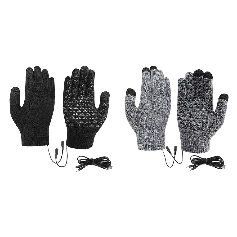 Gants chauffants USB écran tactile tricot antidérapants hiver