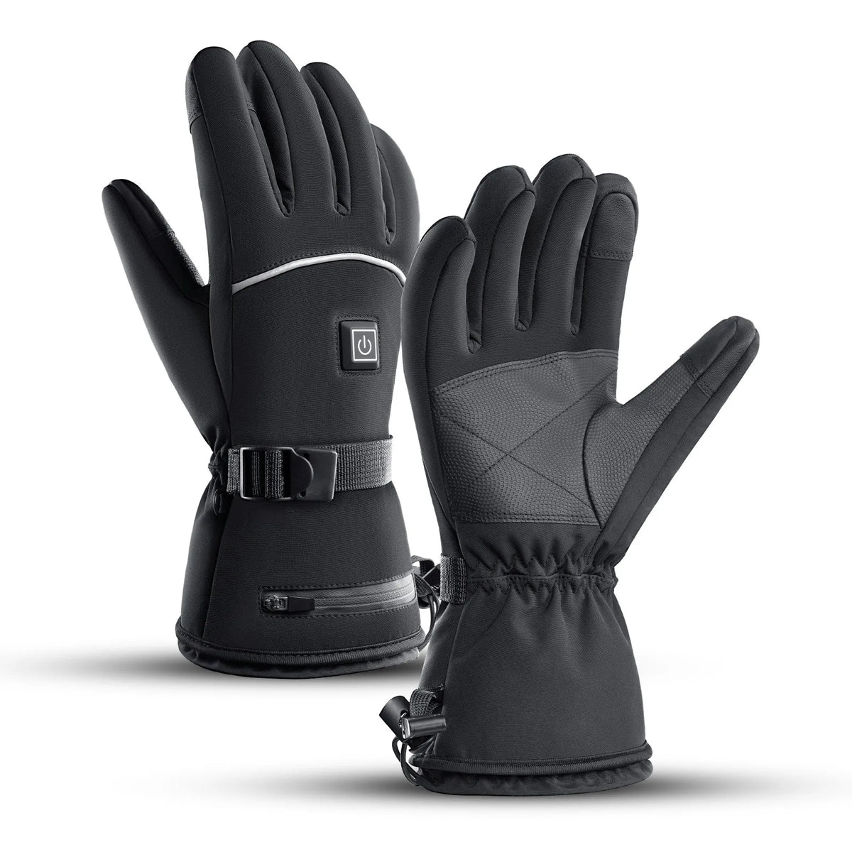 Gants chauffants moto imperméables rechargeables hiver doigts complets unisexe