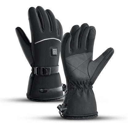 Gants chauffants moto imperméables rechargeables hiver doigts complets unisexe