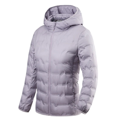 Doudoune légère femme hiver en duvet d'oie blanc, coupe vent et isolante