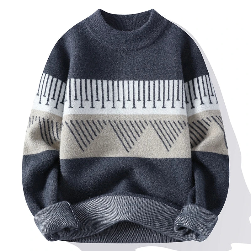 Pull de Noël homme col rond chaud automne hiver coupe décontractée