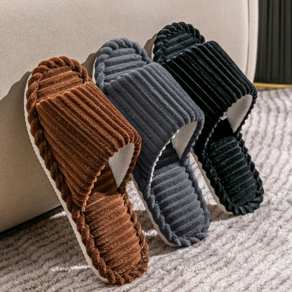 Pantoufles pour hommes ouvertes aux orteils | Automne hiver, antidérapantes, respirantes