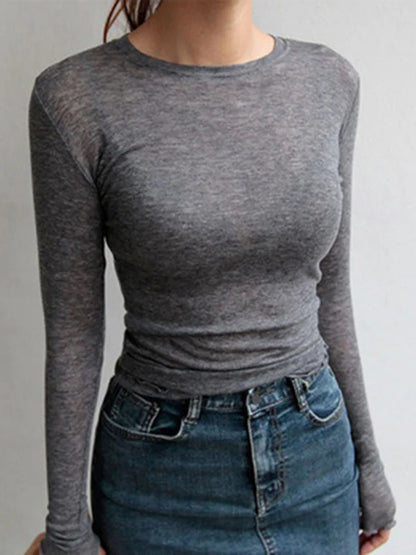 Chemise pour femmes | Coton, manches longues | Noir, gris, blanc