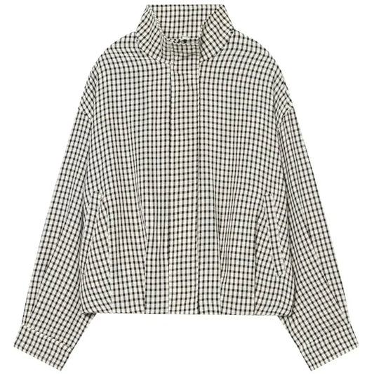 Veste Bomber Femme | Oversize, Manches Longues | Carreaux